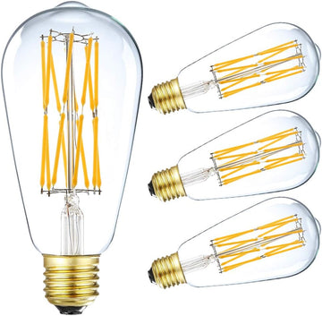Vintage LED Edison Bulb Dimmable 15W,Equivalent 120W, Antique Style ST64 LED Filament Bulbs,1300 Lumen,2700K Soft