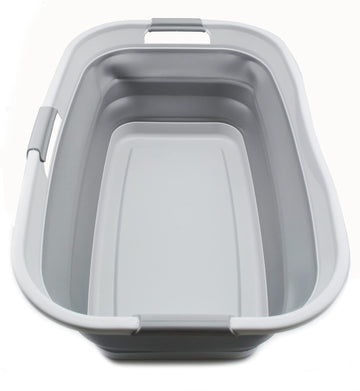 44L Collapsible Plastic Laundry Basket - Foldable Pop Up Storage Container/Organizer - Portable Washing Tub - Space