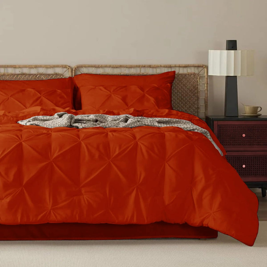Super King Plus Size (120" x 120") Inches, 1Pcs Pinch Pleated Comforter - 100% Egyptian Cotton 800 Thread