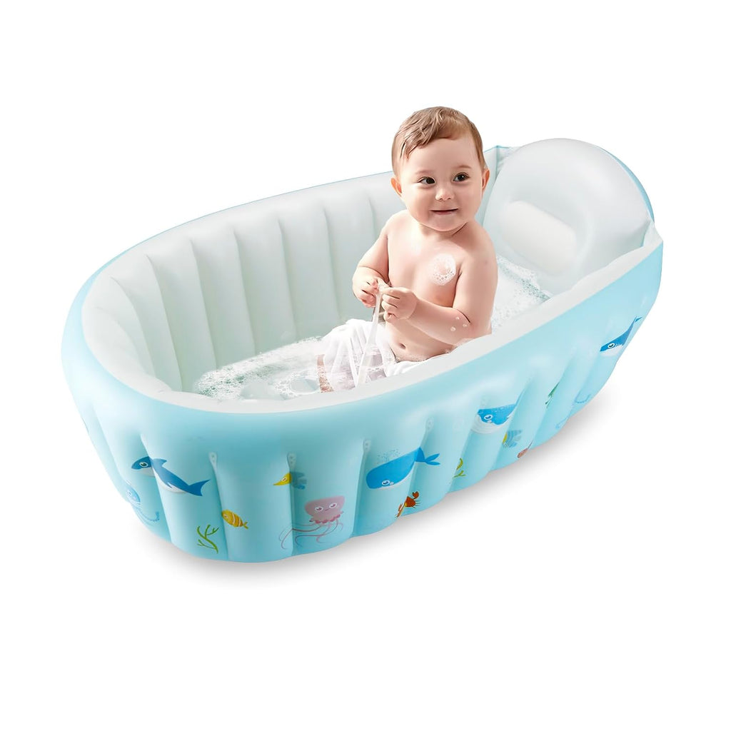 Inflatable Baby Bathtub, Portable Travel Bath Tub with Air Pump