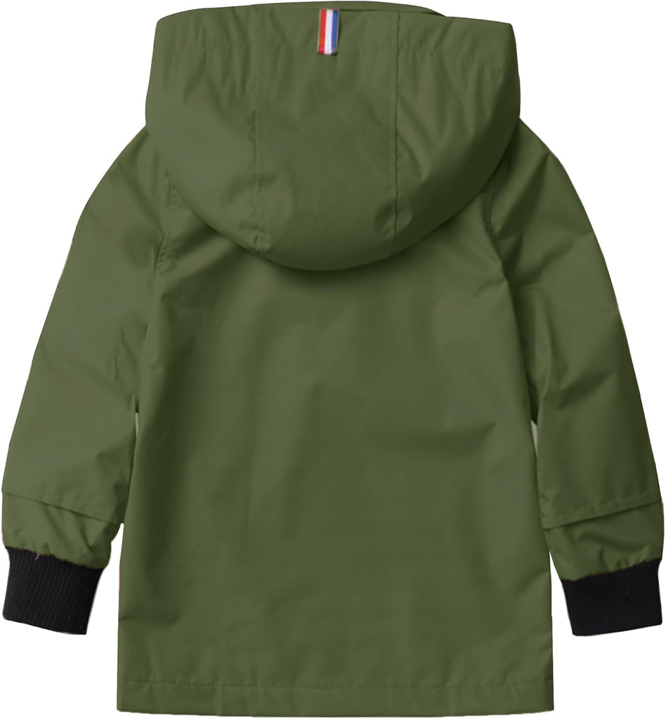 Boys Girls Waterproof Hooded Jackets Cotton Lined Rain Jackets