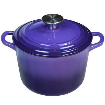 Dutch Oven Pot with Lid 2.8 Qt Cast Iron Dutch Oven for Bread Baking, Purple Enameled Cast Iron Soup Pot, Small Deep