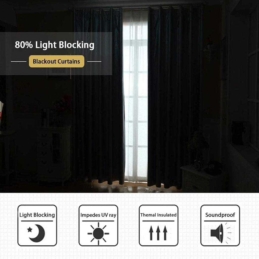 Blackout Curtains/Draperies/Drapes 108 Inches Long Thermal Insulated Window Treatment Panels Energy Saving Curain