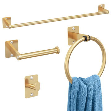 Bathroom Accessories Set, 4-Piece Gold Bathroom Hardware Set