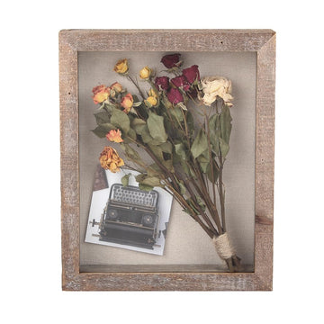 Shadow Box Rustic Picture Frame 16x20 Natural Wood Display Case for Memorabilia, Awards, Medals, Photos - Barnwood