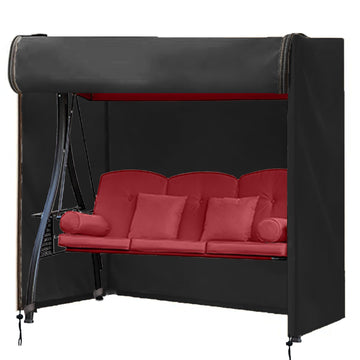 Outdoor Swing Cover 3 Seater, 87'' (L) x 49''(W) x 67''(H), Black