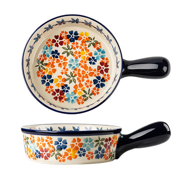 Colorful Cherry Blossom Flowers Vintage Style Ceramic Bakeware Dish Casserole Dish Baking Pan Lasagna Pans with