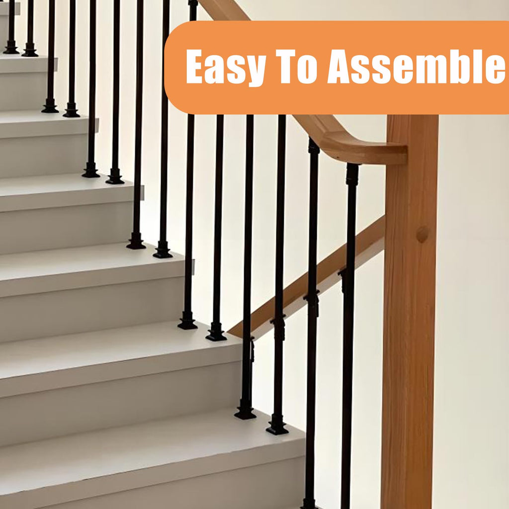 60 Pcs Wrought Iron Balusters, Iron Baluster for Staircase Indoor