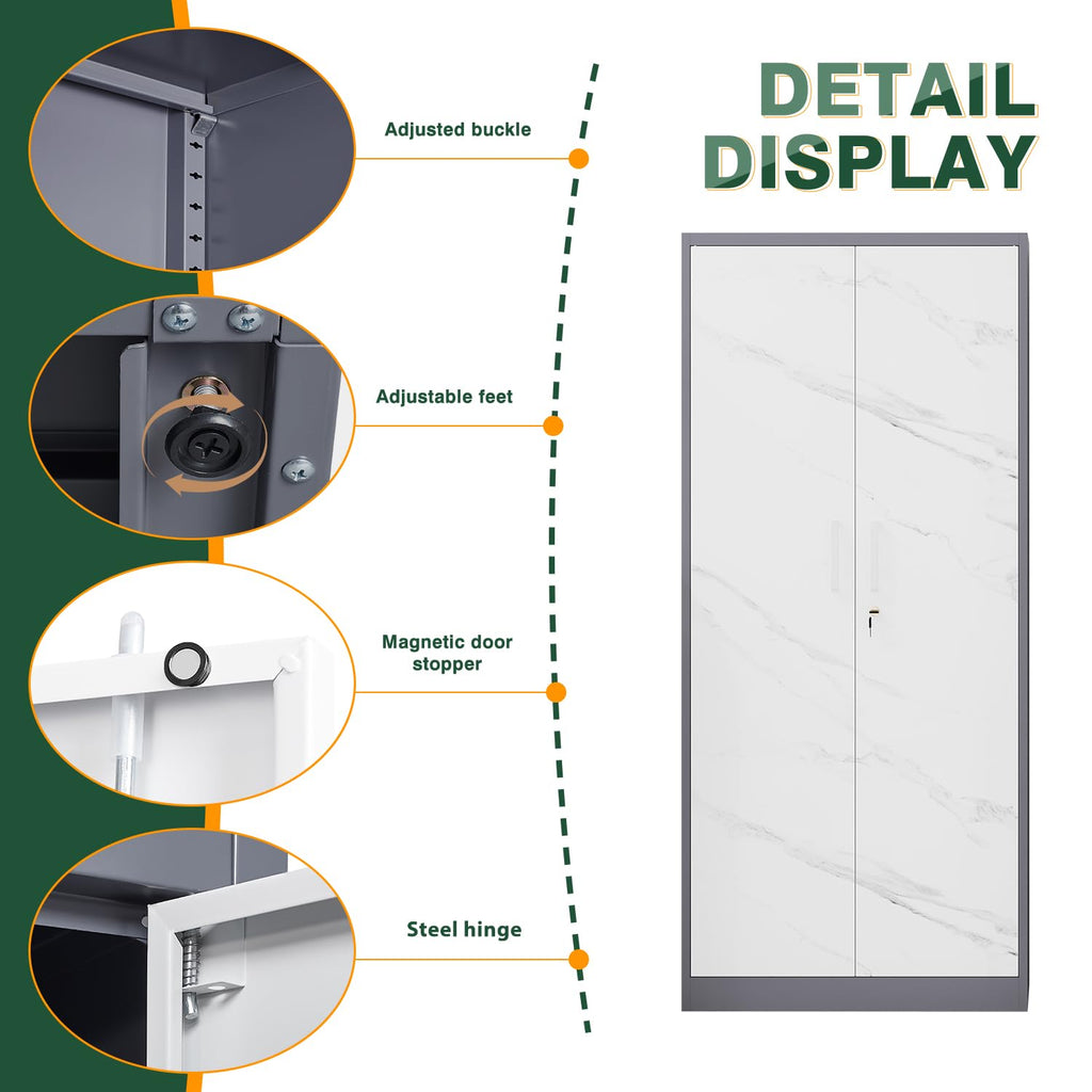 Wardrobe Closet, 72" H Clothing Storage Cabinet with Adjustable Shelves and Hanging Rod, Bedroom Armoire Clothes