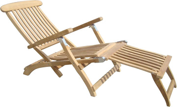 Teak Lounging Steamer Deck Chair