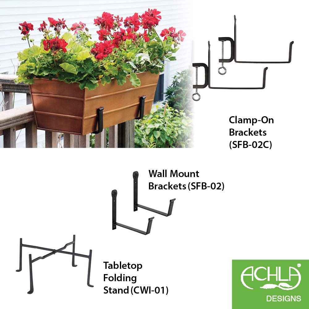 Copper Plated Flower Box, Medium Window Flowerbox Planter