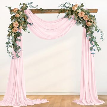Blush Pink Wedding Arch Draping Fabric Fall 3 Panels 29" × 240"