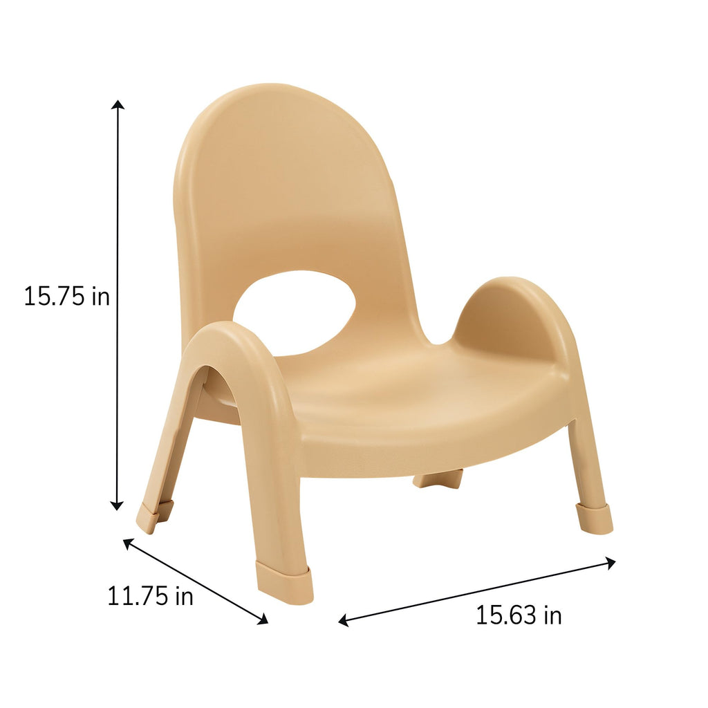 Value Stack 5" Child Chair, Natural Tan, 4 Pack, Stackable Ergonomic Seating Solution for Classrooms and Homeschools