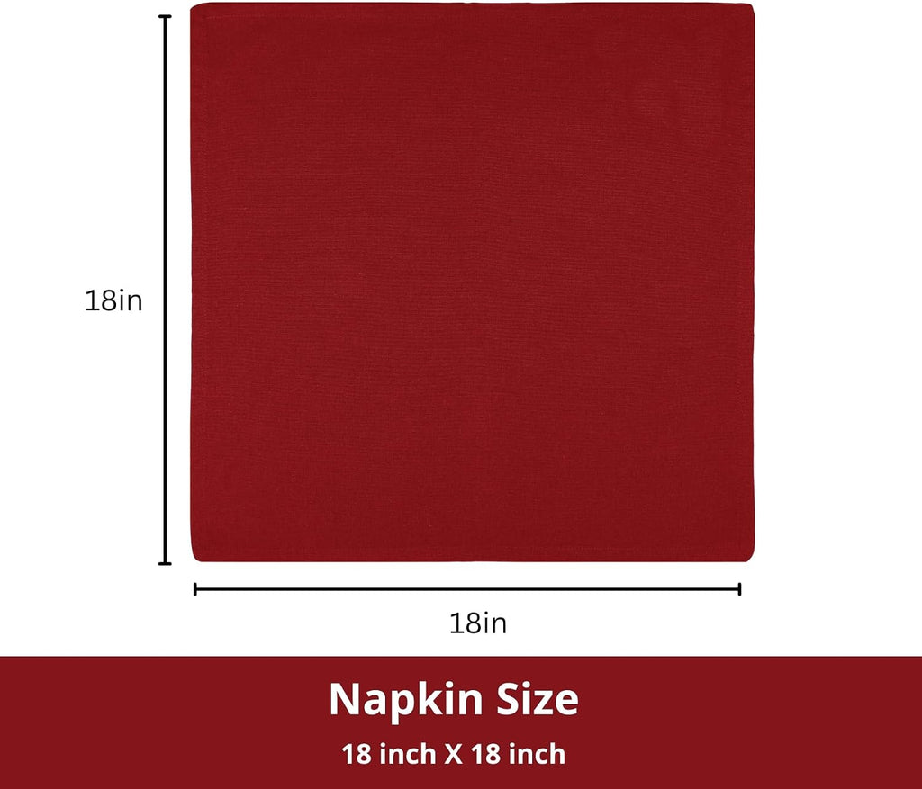 Set of 12 Cloth Dinner Napkins 100% Cotton 18x18 Inch - Soft Durable Washable - Ideal for Farmhouse Party Spring