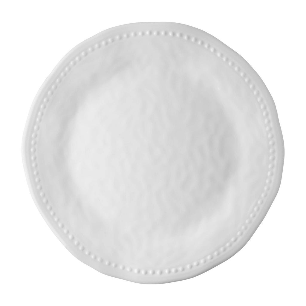 12 Piece Pebble Melamine Dinnerware Sets, Outdoor Dishes Set, Plates and Bowls Sets, Service for 4, White