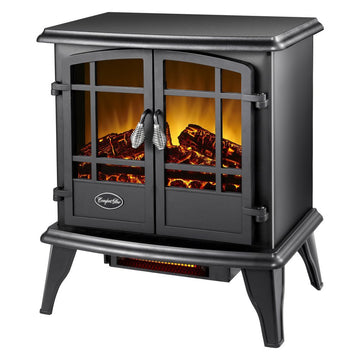Keystone Infrared Quartz Electric Stove, Antique Black, Length: 11in, Width: 20in, Height: 23.5in