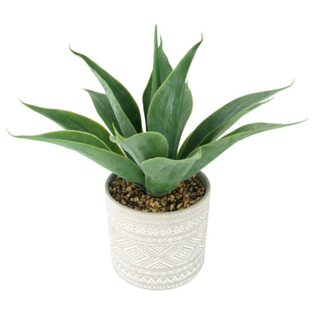 Artificial Potted Plants, 13.8" Artificial Succulent Fake Aloe, Large Faux Aloe Plant in Pot Room Bedroom Kitchen