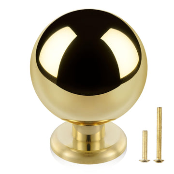 Unlacquered Brass Cabinet Knobs, Solid Brass 1-1/8 Inch
