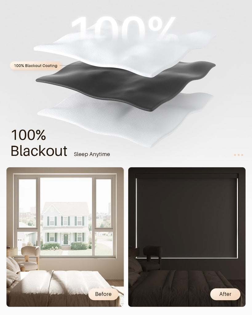 Smart Roller Shades for Windows, Works with Alexa, White