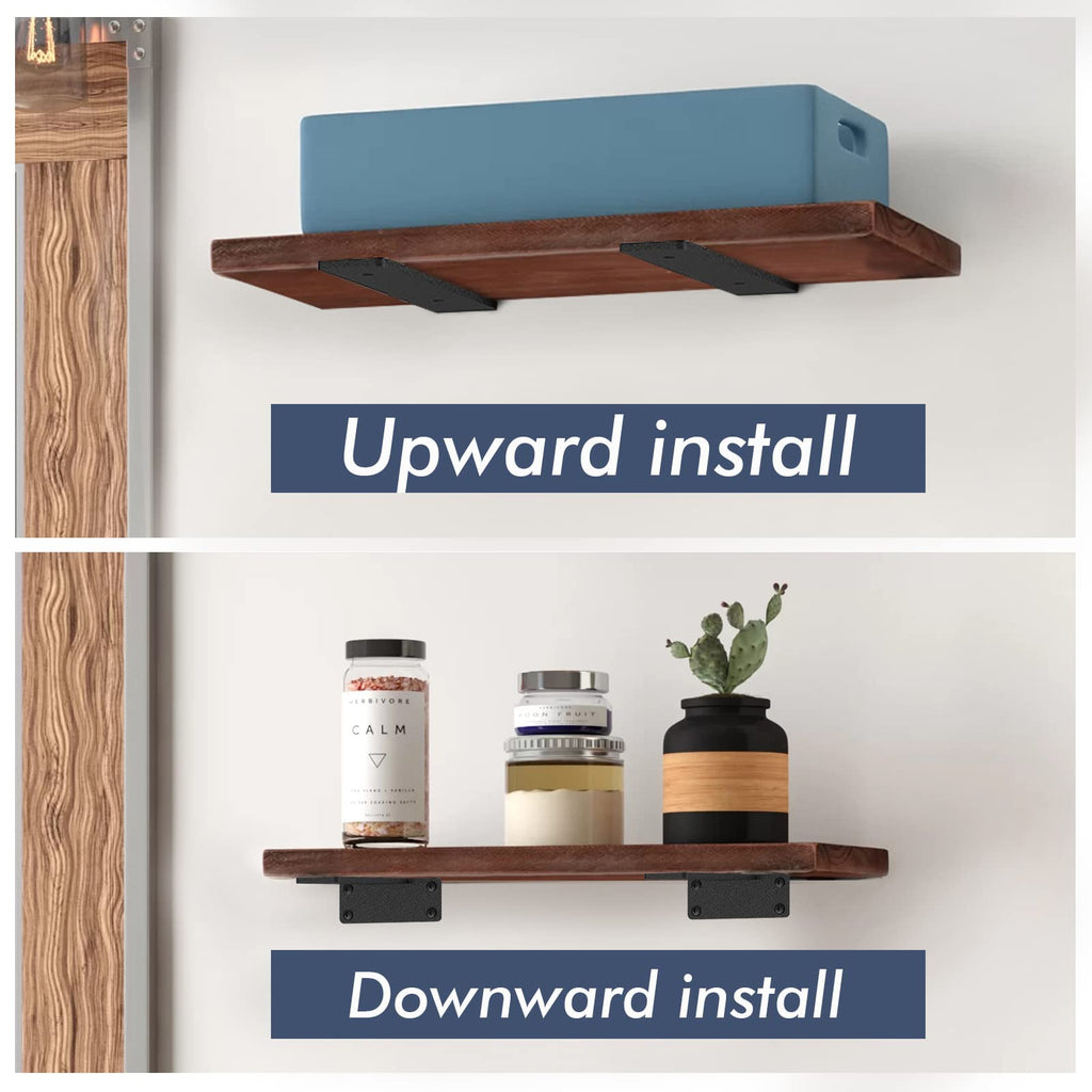 6 Inch Floating Shelf Brackets, 6 Pack L‐Shape Shelf Supports