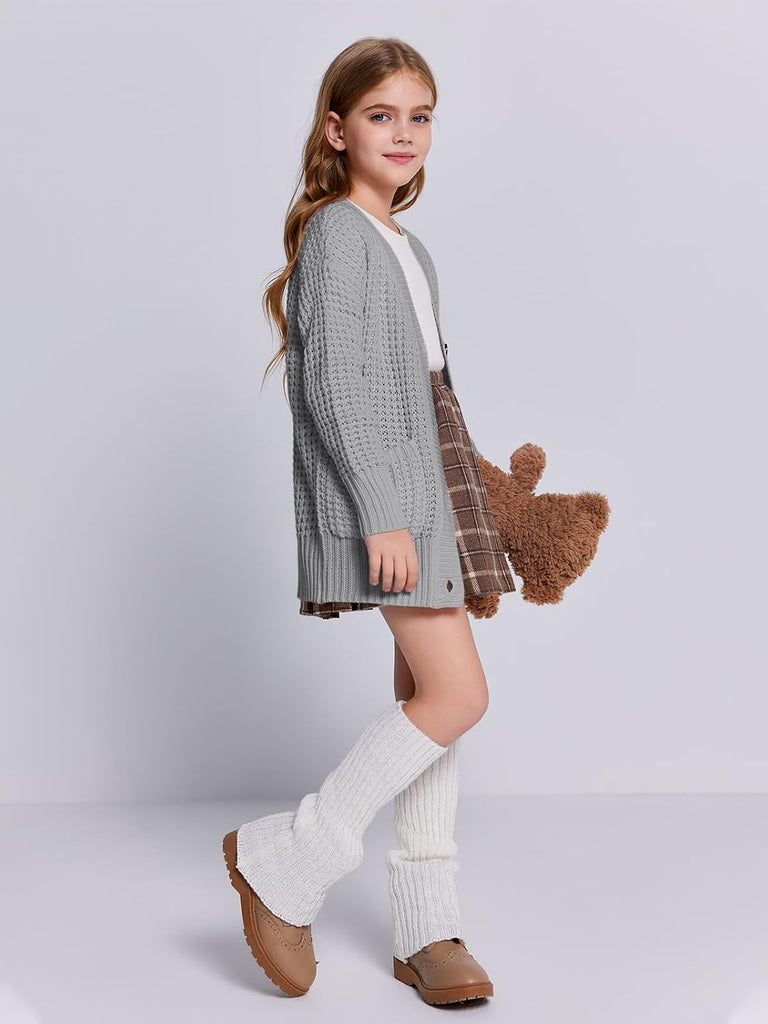 Sweater Kids Open Front Button Down Knit Sweaters