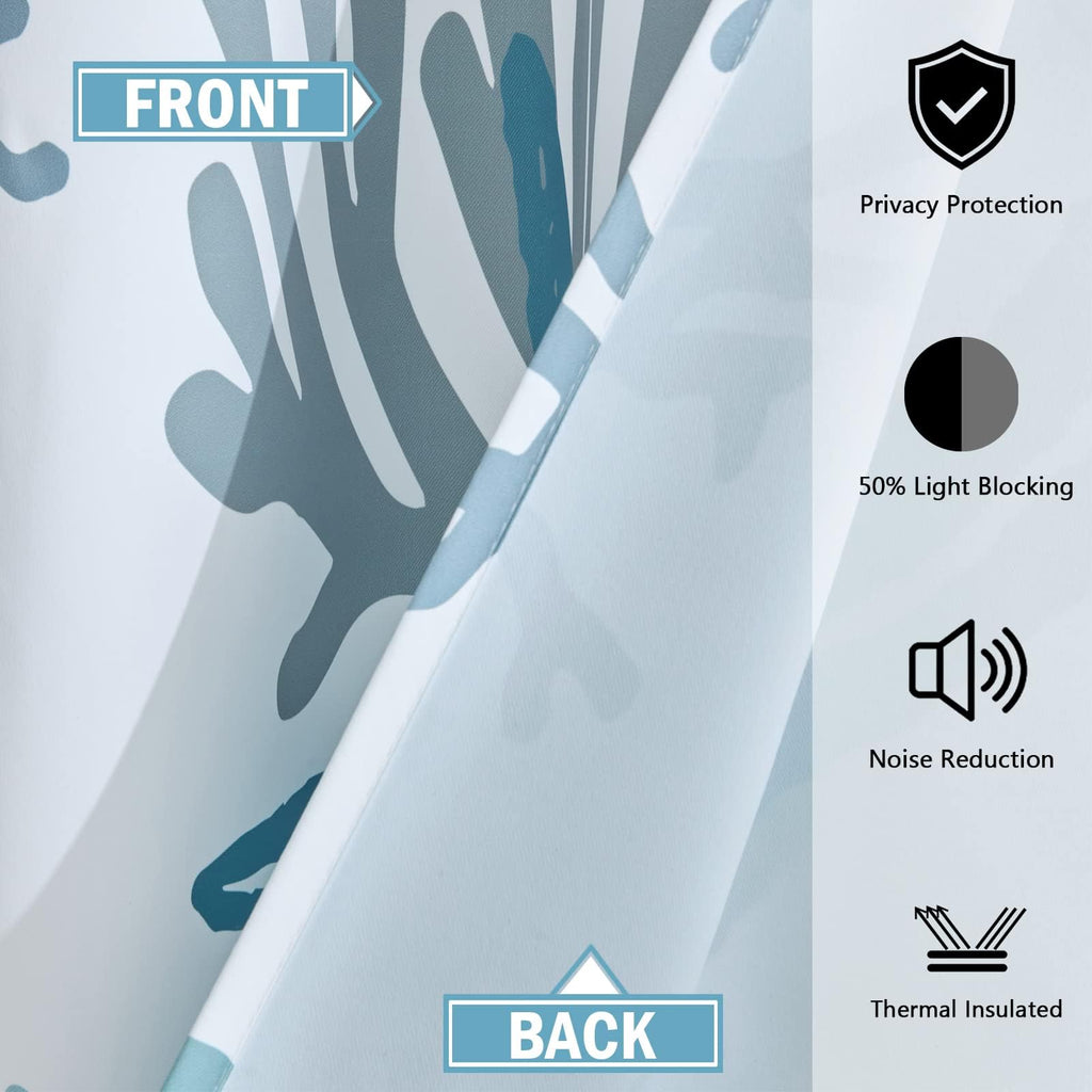 Coastal Window Curtains Grommet Drapes Nautical Beach Themed Thermal Insulating 50% Light Blocking Privacy Curtain 2