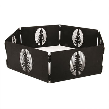 Portable 27 x 8.5" Outdoor 6 Piece Collapsible Steel Campfire Ring with Storage Bag for Safe Natural Wood Burning