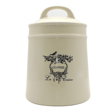 Ceramic Coffee Canister Jars, Airtight Coffee Storage Container with Handle Lid, Ceramic Food Storage Jars for Coffee