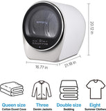S3 Compact Clothes Dryer 1 cu.ft Capacity 110V 1050W Portable Dryers Machine with Stainless Steel Drum 8 Drying Mode