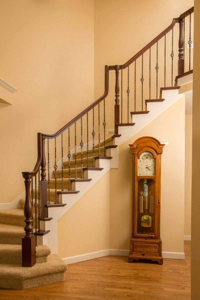 S08 Wrought Iron Balusters Set of 10 Decorative Metal Balusters for Decks Spiral Stair Railing 1/2-inch Hollow Single