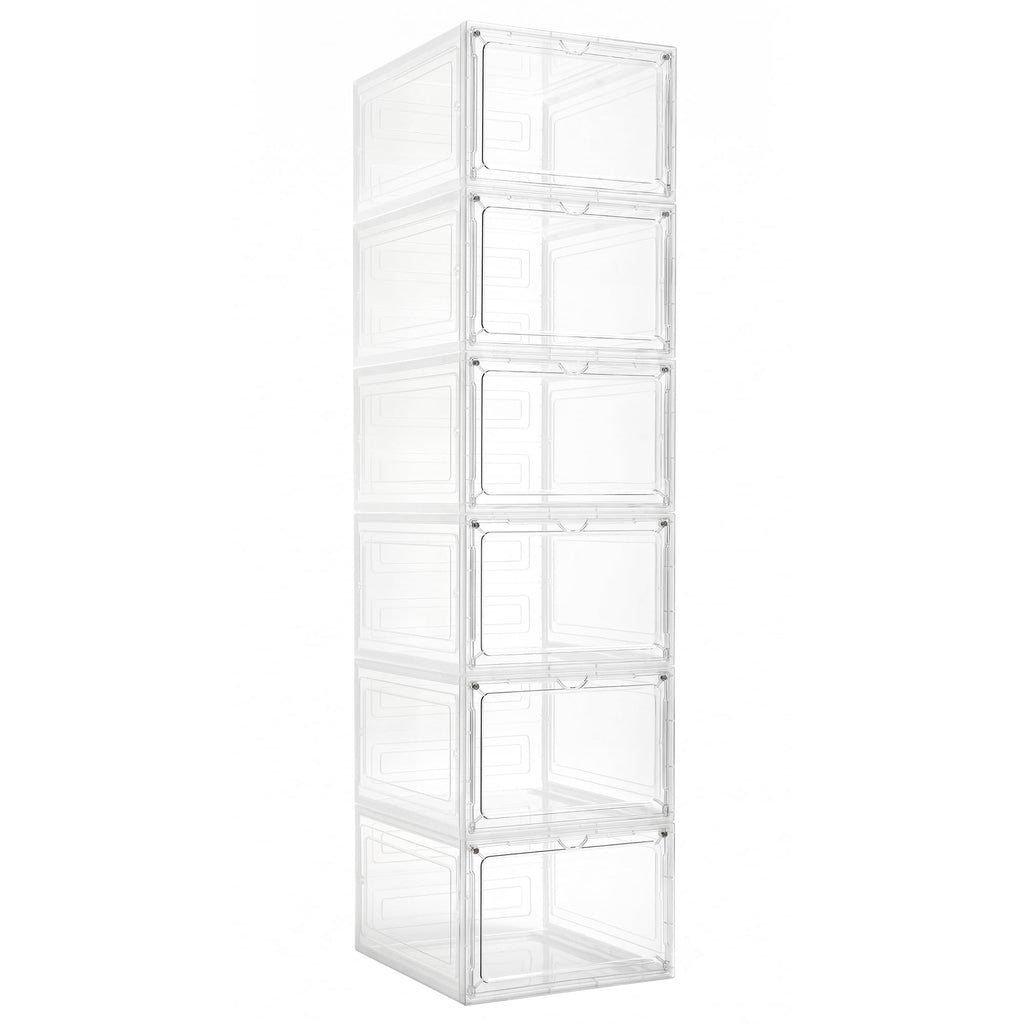 6 Pack Storage Bins with Lids, 19 Qt Stackable Clear Storage Box