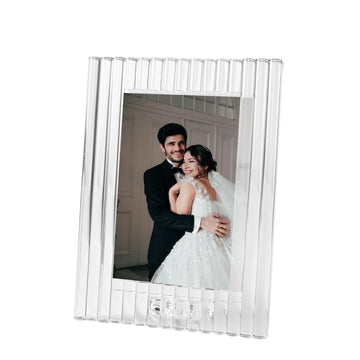 Crystal 5x7 Frame, Luxury Diamond Crystal Craft, Standing Photo Frame (Frame Size 7.48" x 9.84")