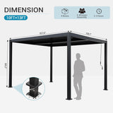 Outdoor Louvered Pergola 10' x 13', Aluminum Patio Pergola with Adjustable Roof