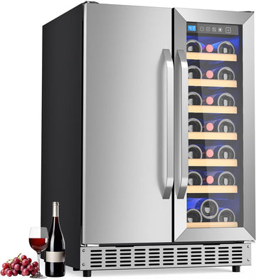 60 Cans 24" Dual Zone Wine & Beverage Refrigerator - Under Counter Cooler with U