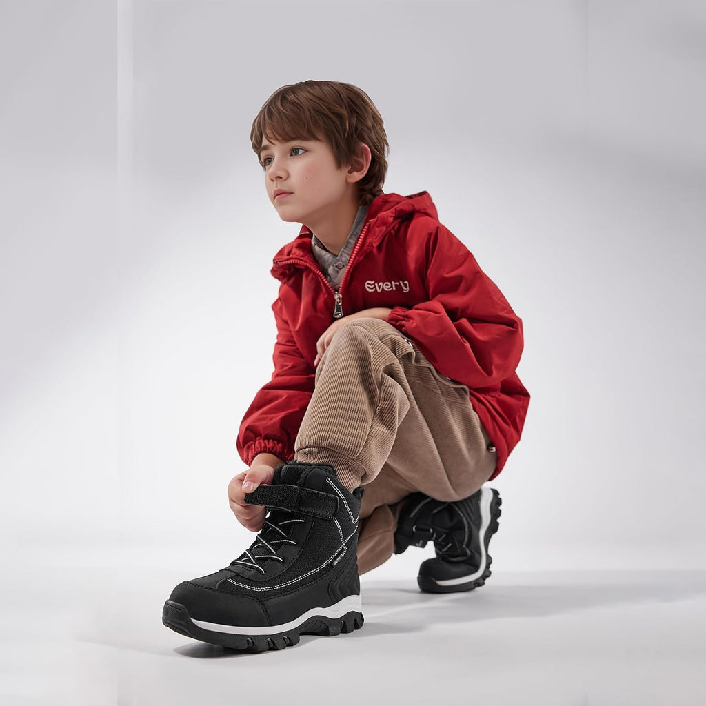 Boy's Snow Boots Winter Waterproof Slip Resistant Cold Weather Kids Shoes Boots (Toddler/Little Kids/Big Kids)