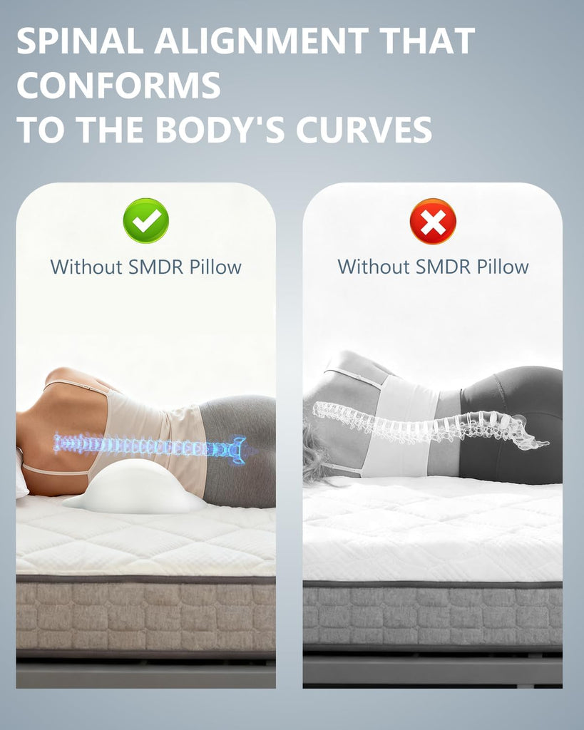 Ergonomic Lumbar Support Pillow, Dual-Wing Memory Foam Back Cushion for Lower Back Pain Relief & Posture Support