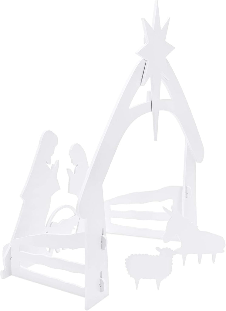 4ft Outdoor Nativity Scene, Weather-Resistant Decor, Christmas Holy Family Yard Decoration, Water-Resistant PVC