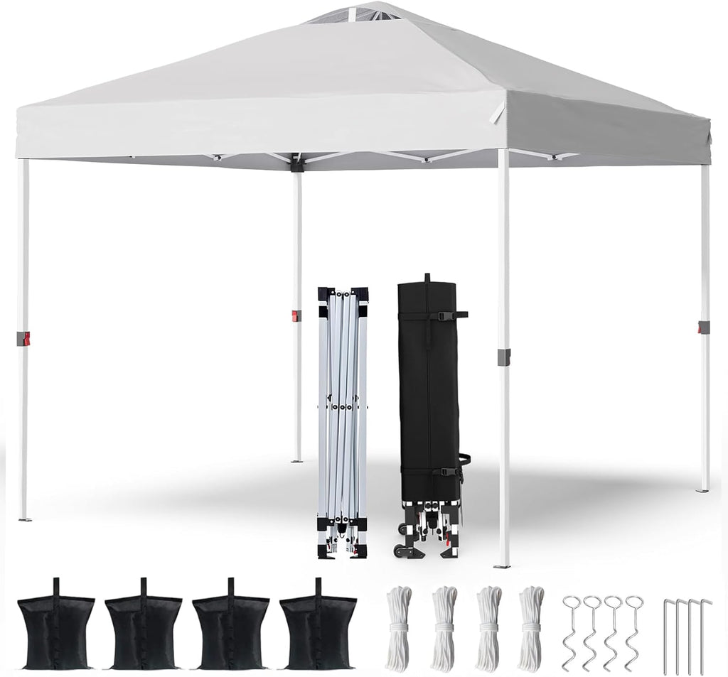 Shades 10x10 Pop Up Canopy with One Push Setup,Heavy Duty Beach Tent with Wheels for Easy Moving