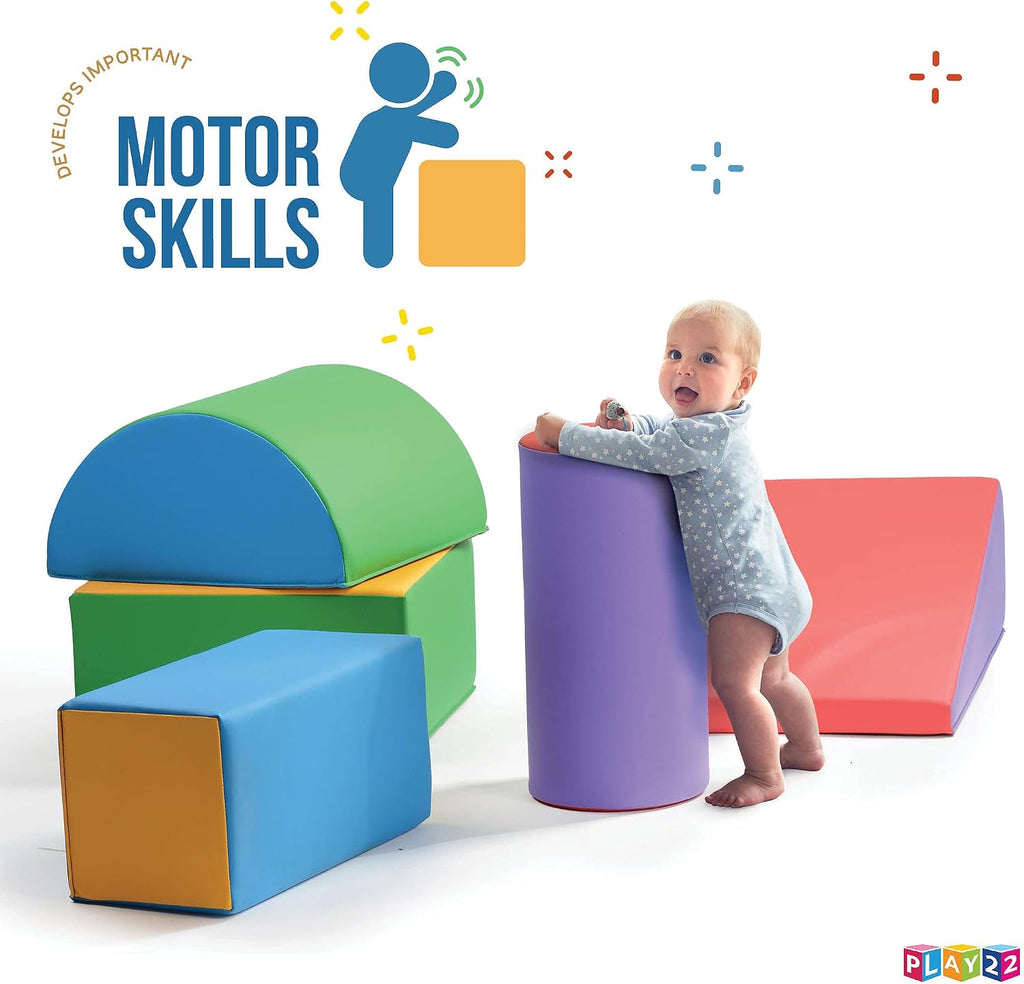 Soft Foam Climbing Toys for Toddlers - 5 Foam Blocks Climb & Crawl