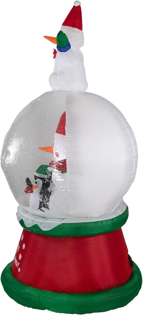 6.75ft Lighted Inflatable Santa and Friends Snow Globe Outdoor Christmas Decoration