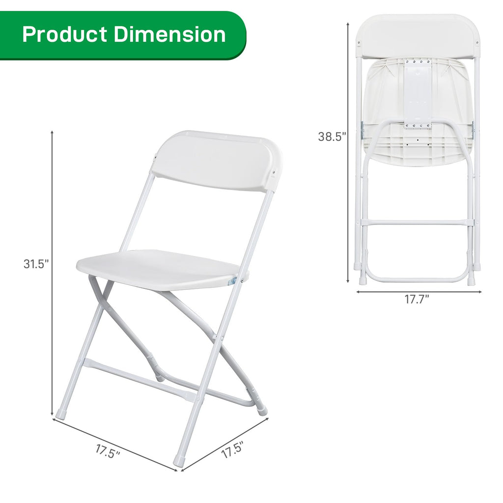 10pcs Folding Chair, Plastic Chairs with 330-Pound Capacity, Easy to Fold and Store Suitable for Indoor & Outdoor