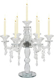 7 Arm Crystal Floor Candelabra Wedding Table Centerpieces,14 Inches Tall Candlesticks Candle Holder Stand for Dinner