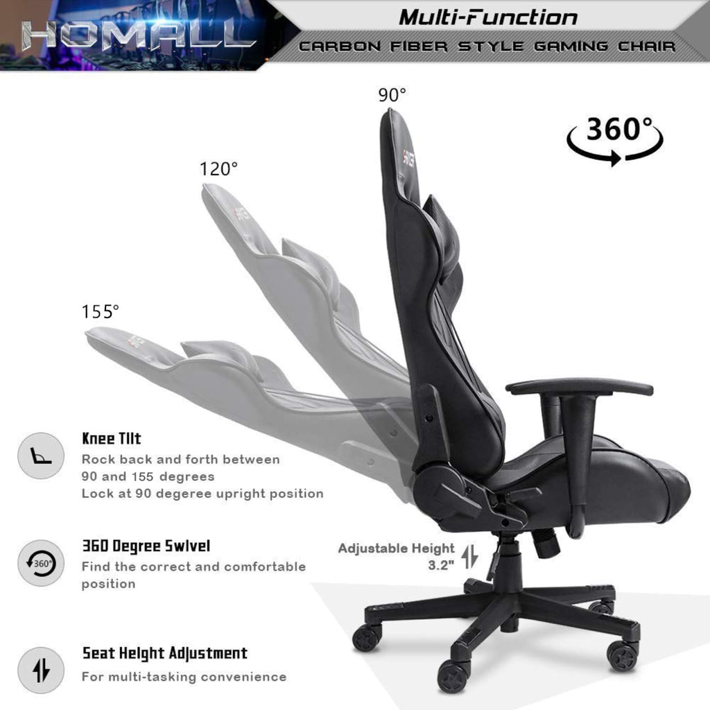 Gaming Chair, Office Chair High Back Computer Chair Leather Desk Chair Racing Executive Ergonomic Adjustable Swivel