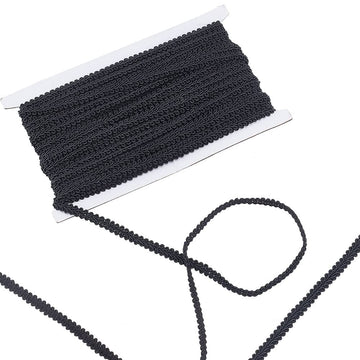 PandaHall 27 Yards Black Braid Lace Trim, 1/4 inch Polyester Gimp Braid Trim Centipede Braid Trim Decorative Craft