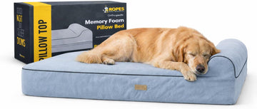 Orthopedic Memory Foam Dog Bed 7" Inch Thick Extra Large Dog Bed With Pillow Grey Includes Waterproof