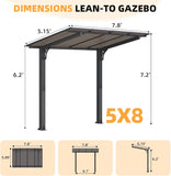 8' x 5' Grill Gazebo Outdoor Pergola for Patio, Freestanding - Image 7