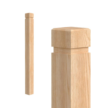 1PC Red Oak Newel Post 3.5X47.2in, Wood Handrails for Stair Railing Indoor