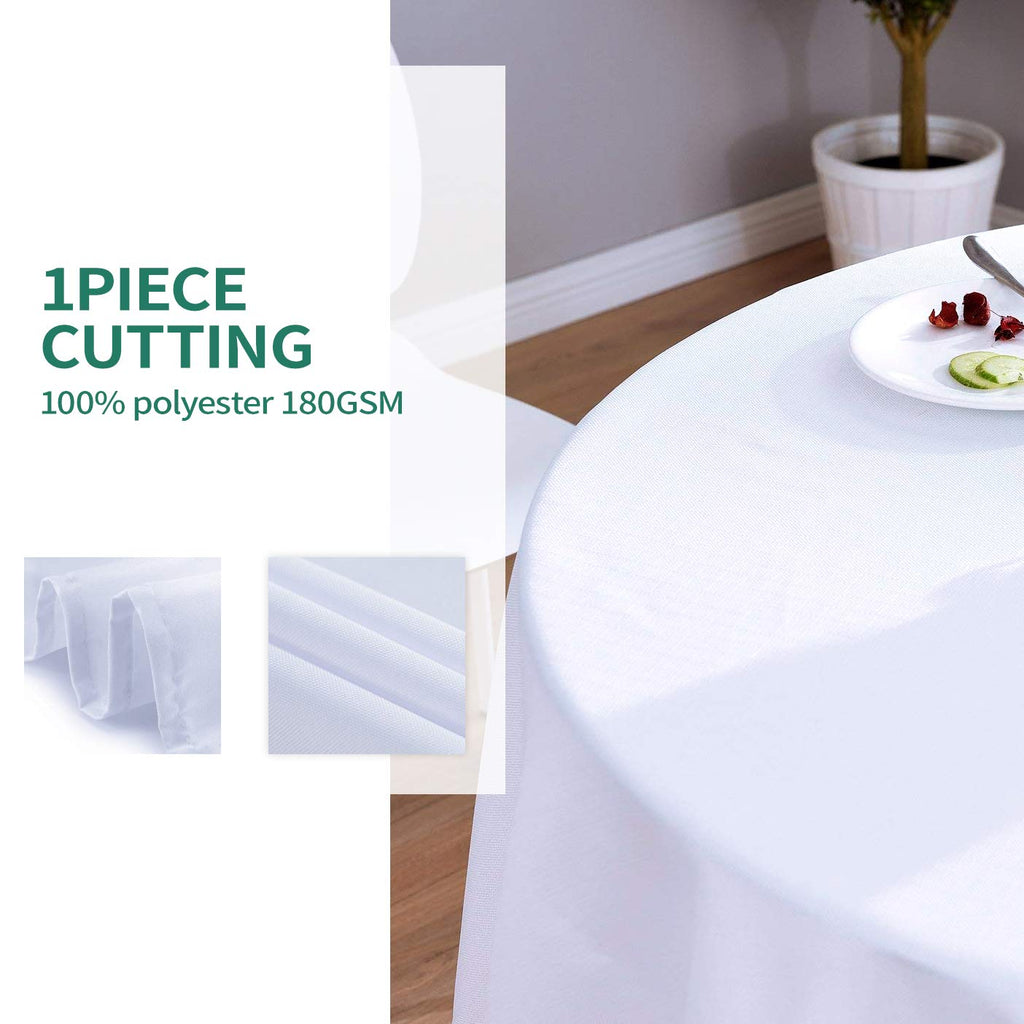 90 Inch White Tablecloths for Round Tables
