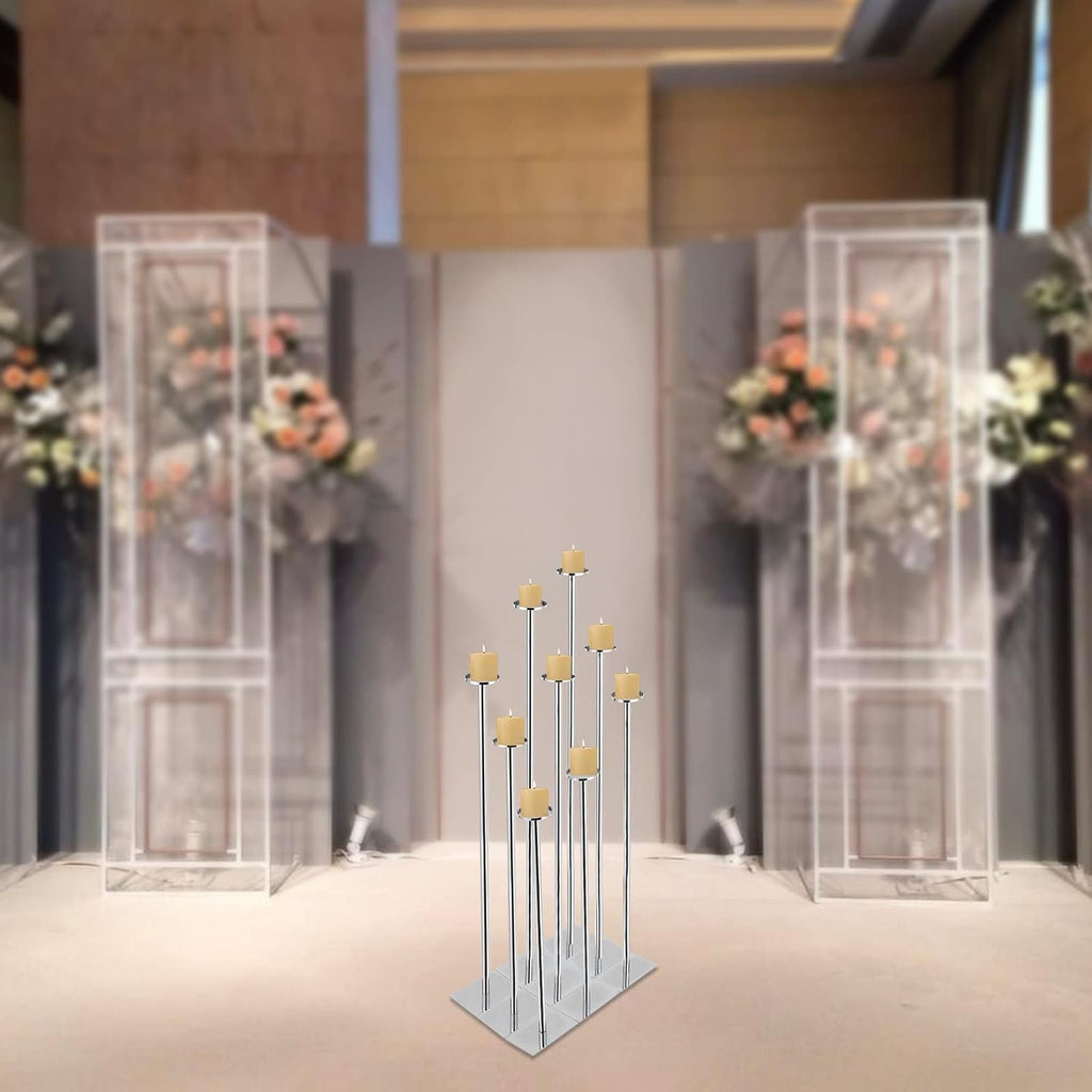 42'' Floor Candelabra Holder for 9 Arm Candlesticks,Tall Candle Holders, Metal Candle Stick Holders for Pillar