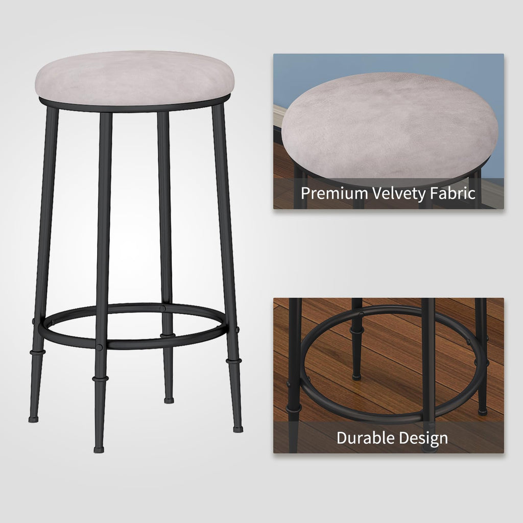 Bar Table Set for 3, 4 Piece Console Table with 3 Stools, Counter Height Kitchen Table Set with 3 Chairs for
